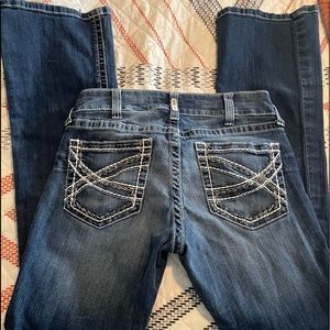 Ariat women’s R.E.A.L. Mid Rise Stretch Entwined Boot Cut Jean